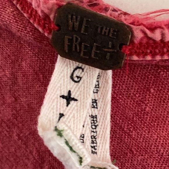 Free People Red TShirt Will be Free - Picture 4 of 6